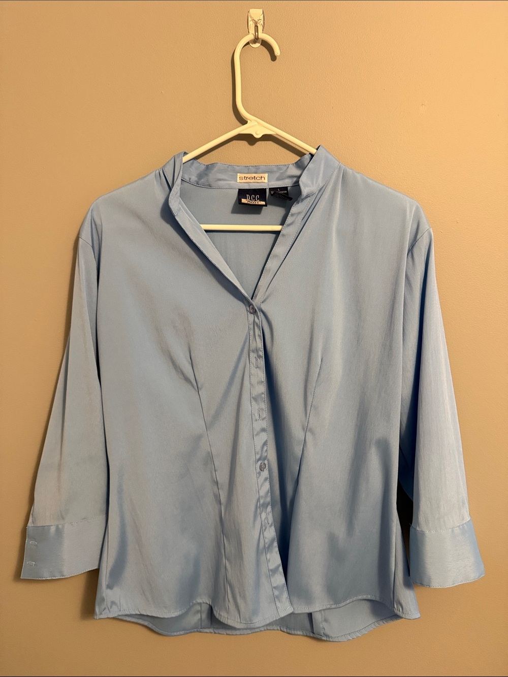 DC Stretch Light Blue Button-Front Top